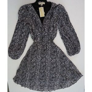 MICHAEL Michael Kors MR381F17N8 Women's Sz XS Zebra Print Cutout Dress